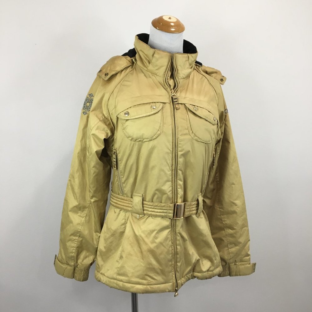 LOTTO Italian Sport Design Zip Pocket Belted Hood Snow Ski Jacket